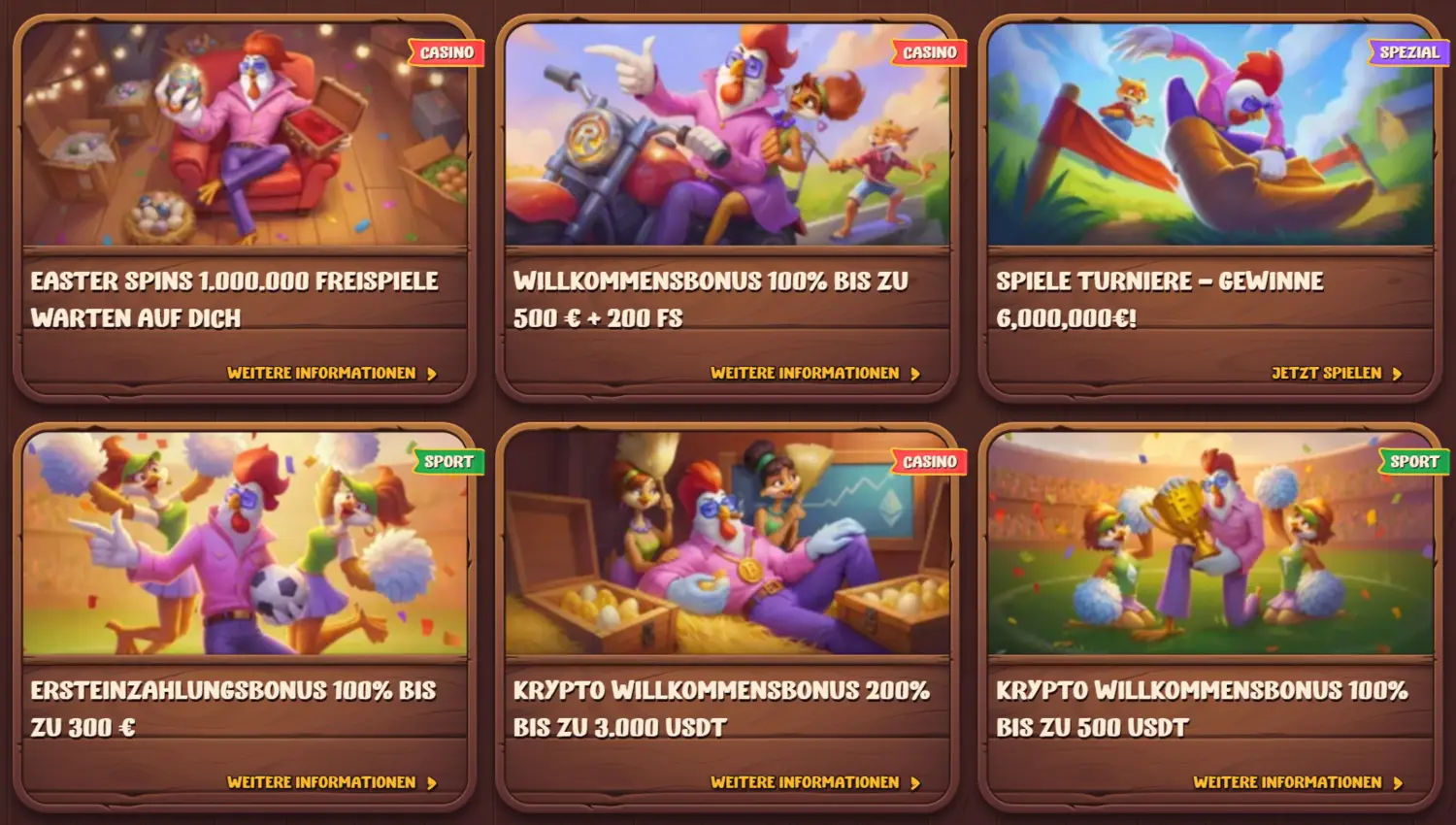 Roostino Casino Boni und Aktionen
