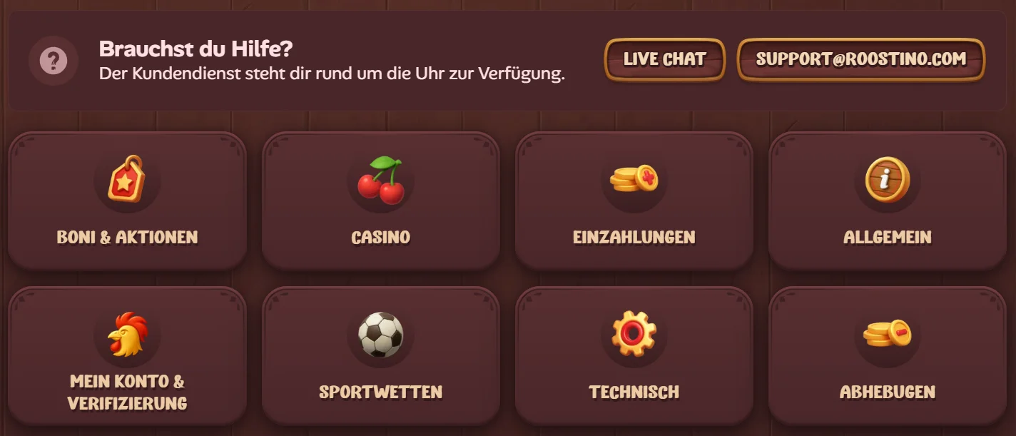 Roostino Casino Kundensupport